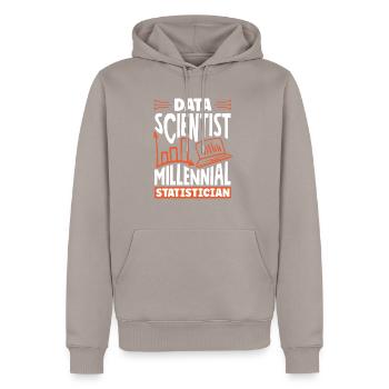Data Scientist Millennial Statistician - Männer Premium Bio Hoodie - Taupe - Vorne - Nico (187cm)
