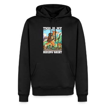 This Is My Hiking Wandern - Männer Premium Bio Hoodie - Schwarz - Vorne - Nico (187cm)