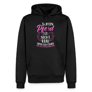 Ja Mein Pferd Ist Nicht Real Nein Das Ist Kein Pro - Männer Premium Bio Hoodie - Schwarz - Vorne - Nico (187cm)