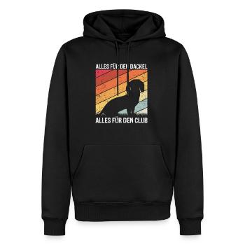 Dackel Teckel Dackelwelpe Dackelhund Geschenk Dack - Männer Premium Bio Hoodie - Schwarz - Vorne - Nico (187cm)