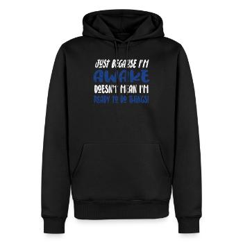 Morgenmuffel Faulenzer Humor Geschenkidee - Männer Premium Bio Hoodie - Schwarz - Vorne - Nico (187cm)