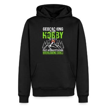 Geocaching Ist Kein Hobby - GPS Cache Geocachingfa - Männer Premium Bio Hoodie - Schwarz - Vorne - Nico (187cm)