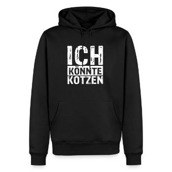 Ich Könnte Kotzen - Anti Montag Spruch Party Grump - Männer Premium Bio Hoodie - Schwarz - Vorne - Nico (187cm)