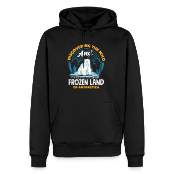 Discovering the wild and frozen land of Antarctica - Männer Premium Bio Hoodie - Schwarz - Vorne - Nico (187cm)