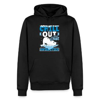 Chill out it's just Antarctica - Männer Premium Bio Hoodie - Schwarz - Vorne - Nico (187cm)