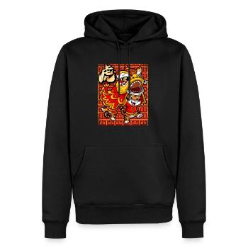 Année du Tigre Nouvel An lunaire chinois - Sweat à capuche Premium bio Homme - noir - Devant - Nico (187cm)