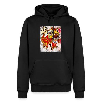 Année du Tigre Nouvel An lunaire chinois - Sweat à capuche Premium bio Homme - noir - Devant - Nico (187cm)