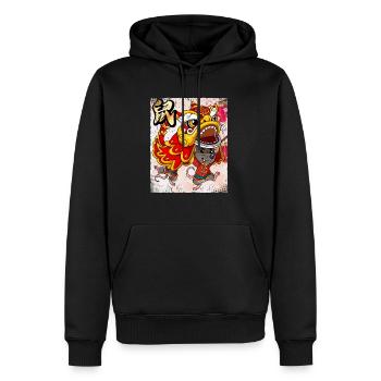 Année du Rat Nouvel An lunaire chinois - Sweat à capuche Premium bio Homme - noir - Devant - Nico (187cm)