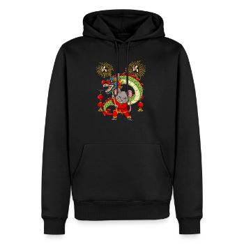 Jahr Der Ratte Mondneujahrsfest Chinesisches - Männer Premium Bio Hoodie - Schwarz - Vorne - Nico (187cm)