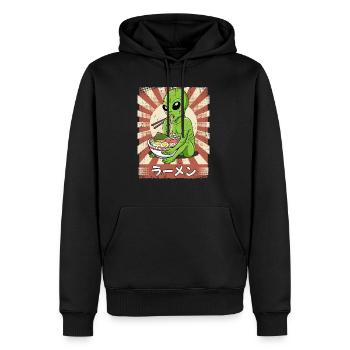 ramen alien noodle soupe ramen ramen - Sweat à capuche Premium bio Homme - noir - Devant - Nico (187cm)