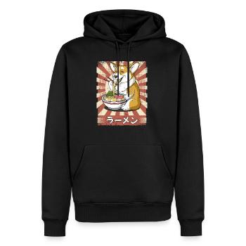 Ramen Corgi Soupe de nouilles pour chiens Ramen - Sweat à capuche Premium bio Homme - noir - Devant - Nico (187cm)