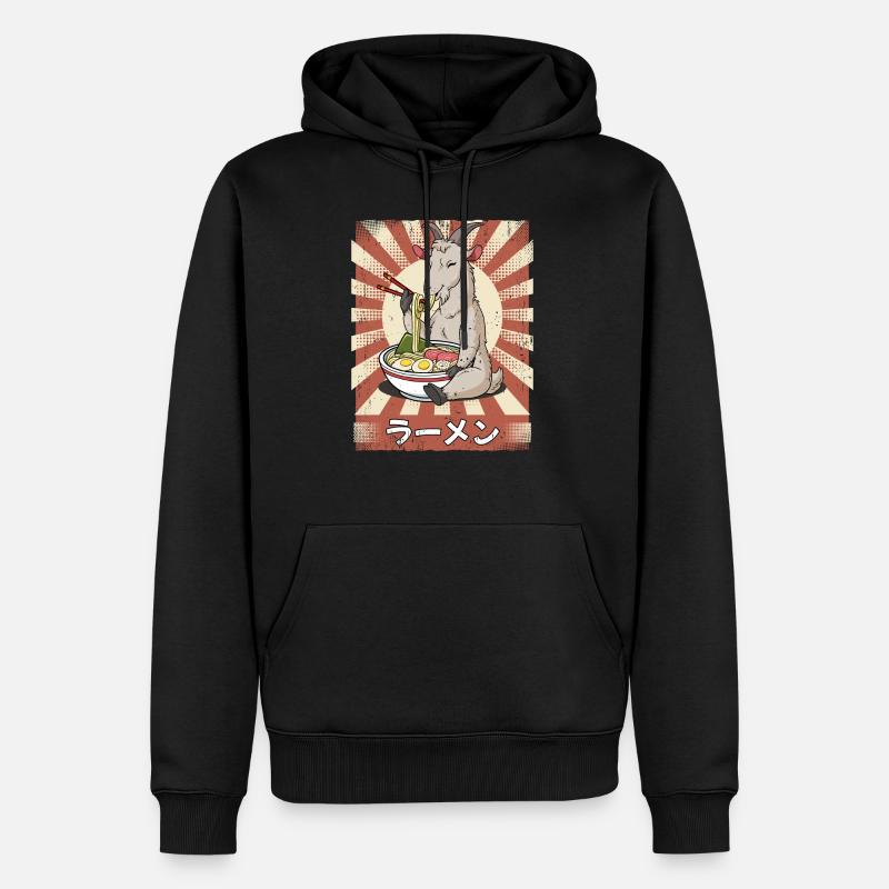 Ramen Ziege Nudelsuppe Ramen - Männer Premium Bio Hoodie - Schwarz
