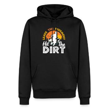 Leave the Pavement hit the dirt - Männer Premium Bio Hoodie - Schwarz - Vorne - Nico (187cm)