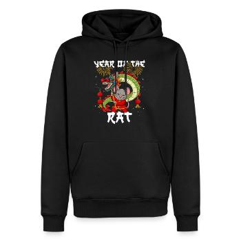 Jahr Der Ratte Mondneujahrsfest Chinesisches - Männer Premium Bio Hoodie - Schwarz - Vorne - Nico (187cm)