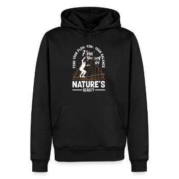 Find your flow, find your balance, find yourself - Männer Premium Bio Hoodie - Schwarz - Vorne - Nico (187cm)