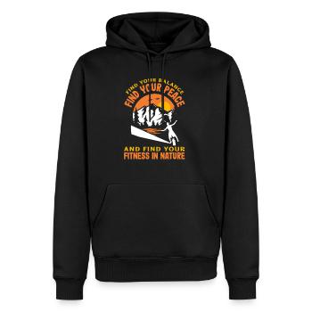 Find your balance, find your peace, and find your - Männer Premium Bio Hoodie - Schwarz - Vorne - Nico (187cm)