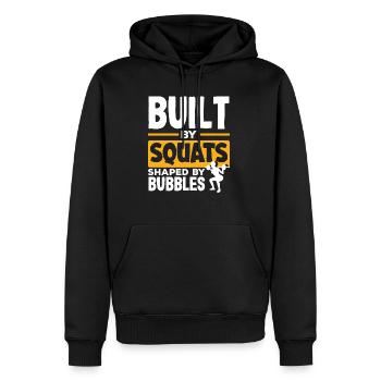Built by Squats Shaped by Bubbles - Männer Premium Bio Hoodie - Schwarz - Vorne - Nico (187cm)