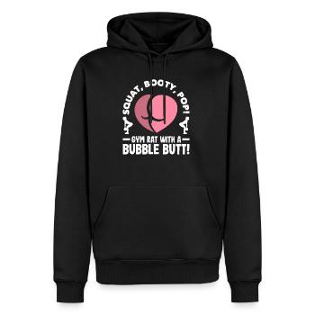 Squat, Booty, Pop! Gym rat with a Bubble Butt - Männer Premium Bio Hoodie - Schwarz - Vorne - Nico (187cm)