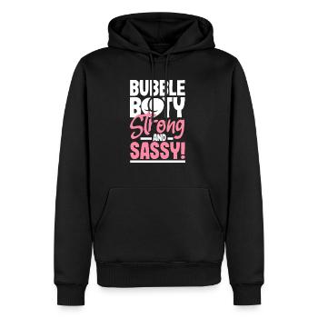 Bubble Booty, fort et impertinent - Sweat à capuche Premium bio Homme - noir - Devant - Nico (187cm)