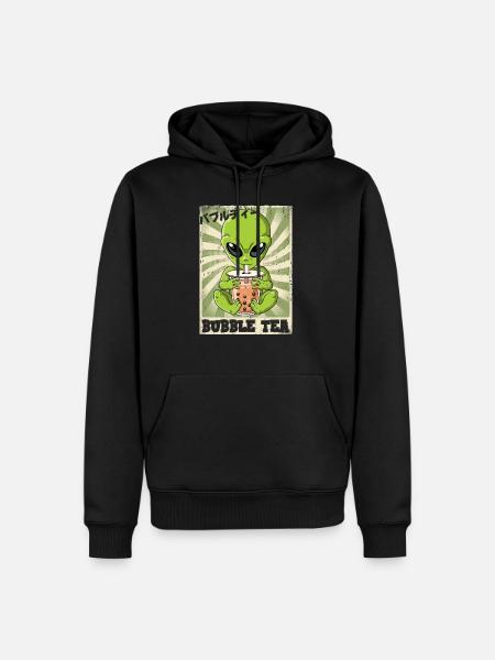 Boba Tea Alien Bubble Tea - Männer Premium Bio Hoodie - Schwarz