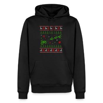 Reindeer Farmer Tractor Design Christmas Tree Farm - Männer Premium Bio Hoodie - Schwarz - Vorne - Nico (187cm)