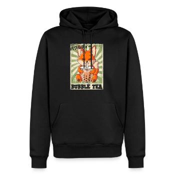 Boba Tea Fuchs Bubble Tea - Männer Premium Bio Hoodie - Schwarz - Vorne - Nico (187cm)