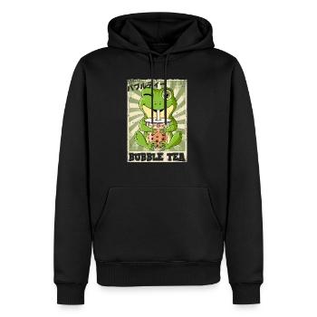 Boba Tea Frosch Bubble Tea - Männer Premium Bio Hoodie - Schwarz - Vorne - Nico (187cm)