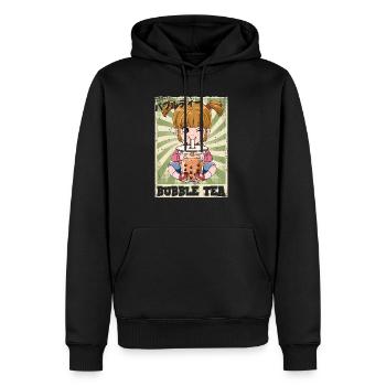 Boba Tea Mädchen Bubble Tea - Männer Premium Bio Hoodie - Schwarz - Vorne - Nico (187cm)