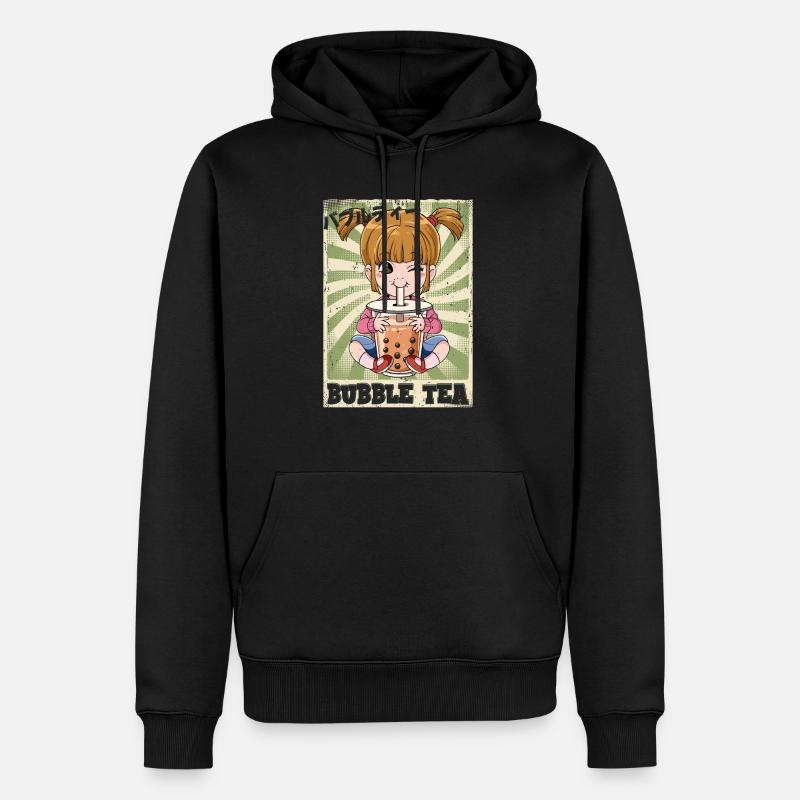 Boba Tea Mädchen Bubble Tea - Männer Premium Bio Hoodie - Schwarz