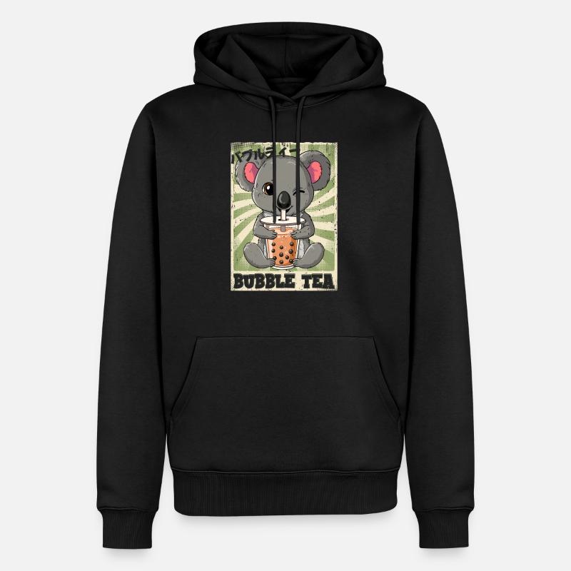 Boba Tea Koala Bubble Tea - Männer Premium Bio Hoodie - Schwarz
