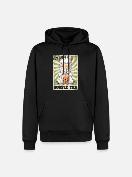 Boba Tea Lama Bubble Tea - Men’s Premium Organic Hoodie - black