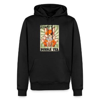 Boba Tea Kitsune Bubble Tea - Männer Premium Bio Hoodie - Schwarz - Vorne - Nico (187cm)