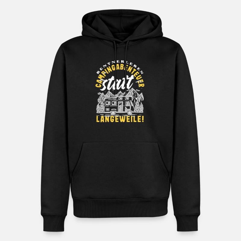 Rentnerleben - Campingabenteuer statt Langeweile - Männer Premium Bio Hoodie - Schwarz