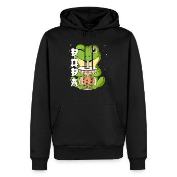 Boba Tea Frosch Bubble Tea - Männer Premium Bio Hoodie - Schwarz - Vorne - Nico (187cm)
