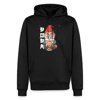 Boba Tea Gnom Bubble Tea - Männer Premium Bio Hoodie - Schwarz - Vorne - Nico (187cm)