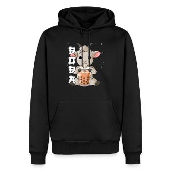 Boba Tea Ziege Bubble Tea - Männer Premium Bio Hoodie - Schwarz - Vorne - Nico (187cm)