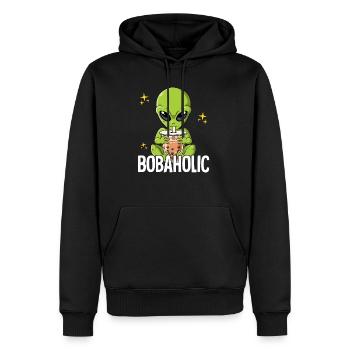 Bubble Tea Alien Boba Tea Bobaholic - Sweat à capuche Premium bio Homme - noir - Devant - Nico (187cm)