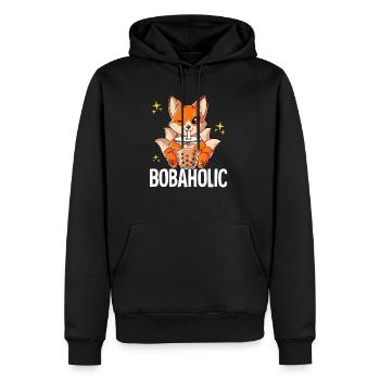 Kit de thé à bulles Boba Thé Bobaholic - Sweat à capuche Premium bio Homme - noir - Devant - Nico (187cm)