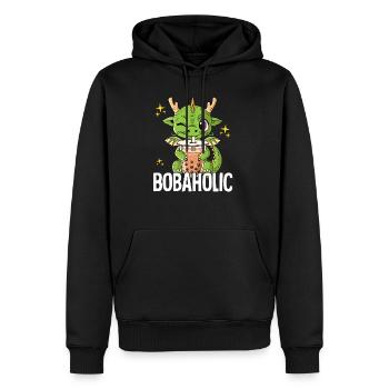 Bubble Tea Dragon Boba Tea Bobaholic - Sweat à capuche Premium bio Homme - noir - Devant - Nico (187cm)