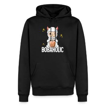 Bubble Tea Lama Boba Tea Bobaholic - Männer Premium Bio Hoodie - Schwarz - Vorne - Nico (187cm)
