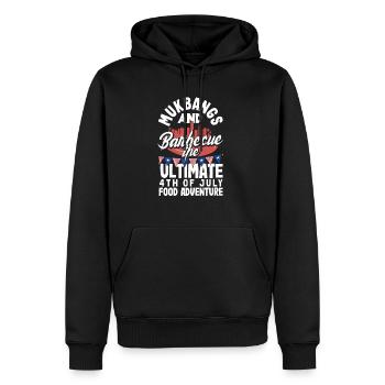 Mukbang et barbecue le 4 juillet - Sweat à capuche Premium bio Homme - noir - Devant - Nico (187cm)