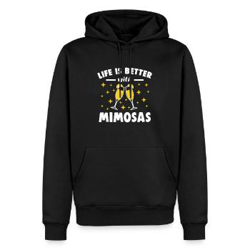 Funny Brunch Life Is Better With Mimosas - Men’s Premium Organic Hoodie - black - Front - Nico (187cm)