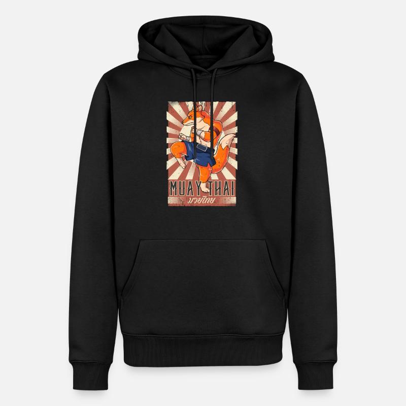 Muay Thaï - Sweat à capuche Premium bio Homme - noir