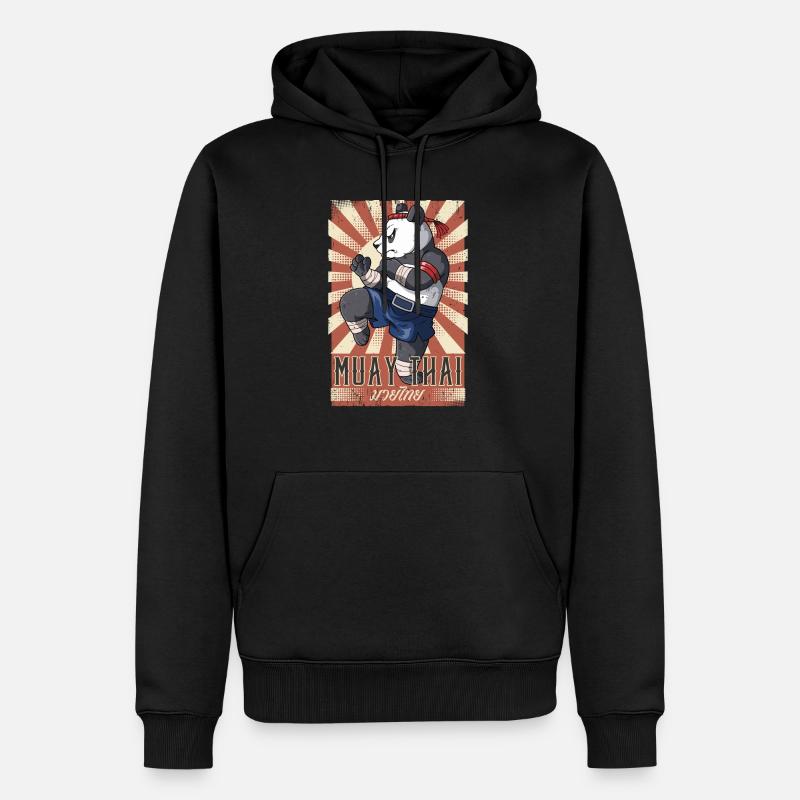 Muay Thaï - Sweat à capuche Premium bio Homme - noir