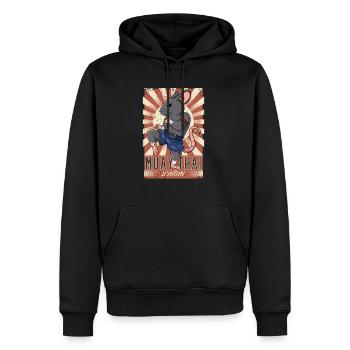Muay Thai - Männer Premium Bio Hoodie - Schwarz - Vorne - Nico (187cm)