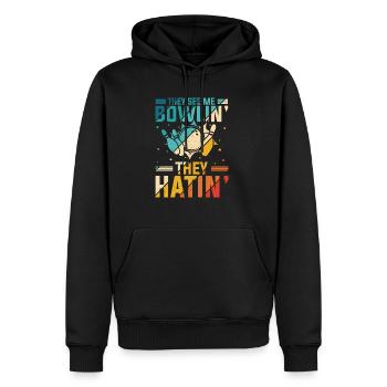 They see me Bowlin' They Hatin' Best Sport Bowling - Männer Premium Bio Hoodie - Schwarz - Vorne - Nico (187cm)