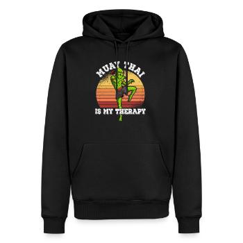 Le Muay Thai est ma thérapie - Sweat à capuche Premium bio Homme - noir - Devant - Nico (187cm)