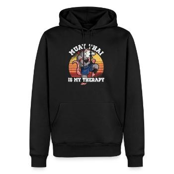 Le Muay Thai est ma thérapie - Sweat à capuche Premium bio Homme - noir - Devant - Nico (187cm)