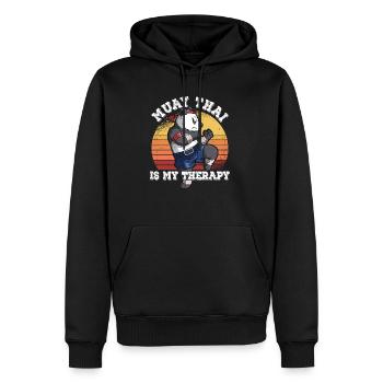 Le Muay Thai est ma thérapie - Sweat à capuche Premium bio Homme - noir - Devant - Nico (187cm)