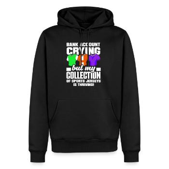 Bank Account Crying, Sports Jersey Collection - Männer Premium Bio Hoodie - Schwarz - Vorne - Nico (187cm)